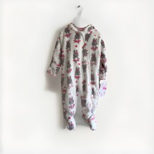 Hooded One Piece Baby Girl Warm Winter Outfit Soft 3-6m Ballerina Bunny Easter